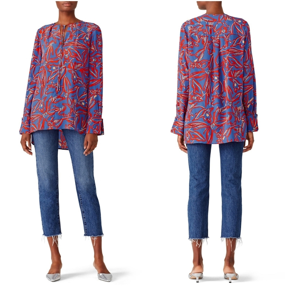 Diane von Furstenberg Elsden Printed Silk Blouse